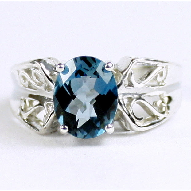 SR281 9x7mm London Blue Topaz 925 Sterling Silver Ladies Ring Image 1