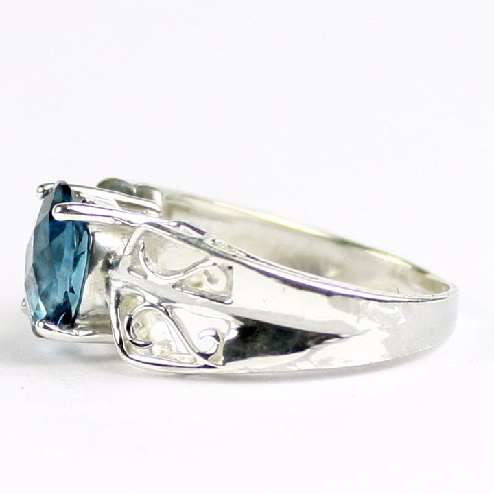 SR281 9x7mm London Blue Topaz 925 Sterling Silver Ladies Ring Image 3