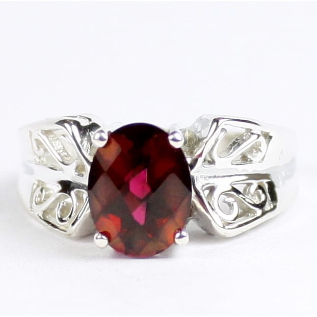 SR281 9x7mm Crimson Fire Topaz 925 Sterling Silver Ring Image 1