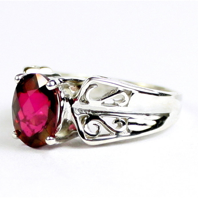 SR281 9x7mm Crimson Fire Topaz 925 Sterling Silver Ring Image 2