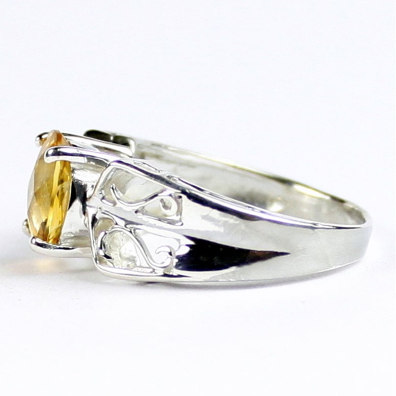 SR281 9x7mm Citrine 925 Sterling Silver Ladies Ring Image 3