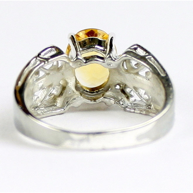 SR281 9x7mm Citrine 925 Sterling Silver Ladies Ring Image 4