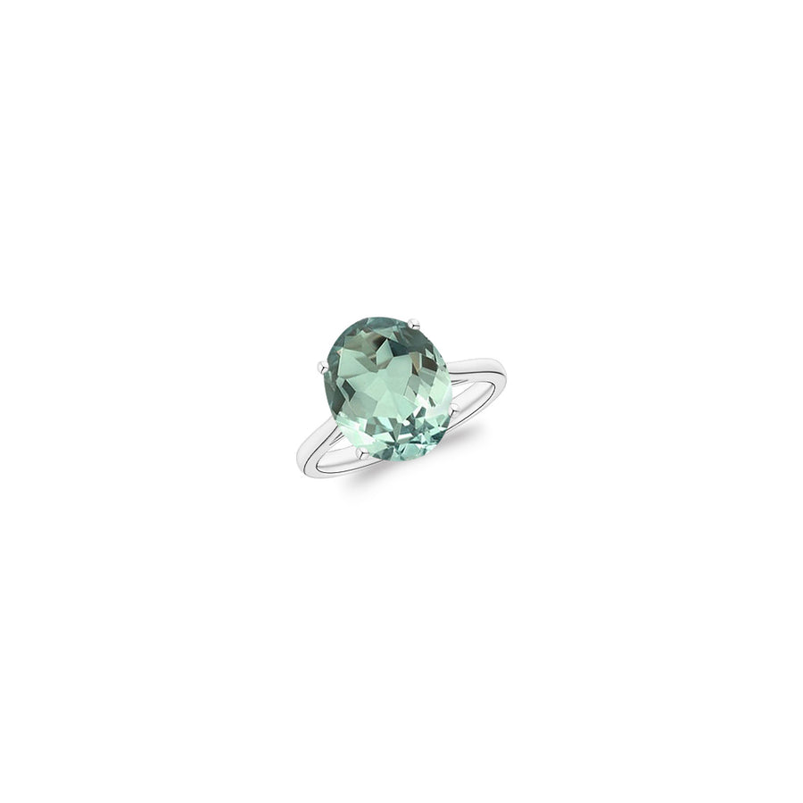 5.00 CTTW Genuine Green Amethyst Gemstone Oval Cut Ring Image 1