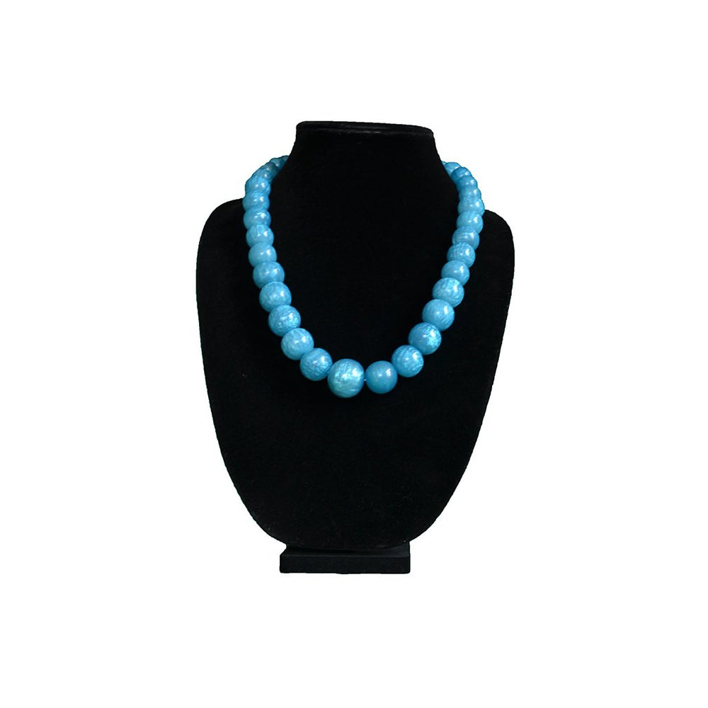 Necklace - Classic Style Blue Beads with jewelry box Image 2