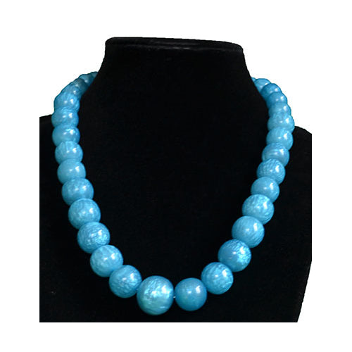 Necklace - Classic Style Blue Beads with jewelry box Image 1