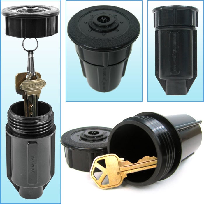 Discrete Sprinkler Head Key Holder Waterproof Outdoor Safe Hide a Key 2x2x3.75 Image 1