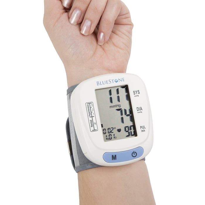 Automatic Wrist Blood Pressure Monitor with LCD Display Adjustable Cuff Case Image 1