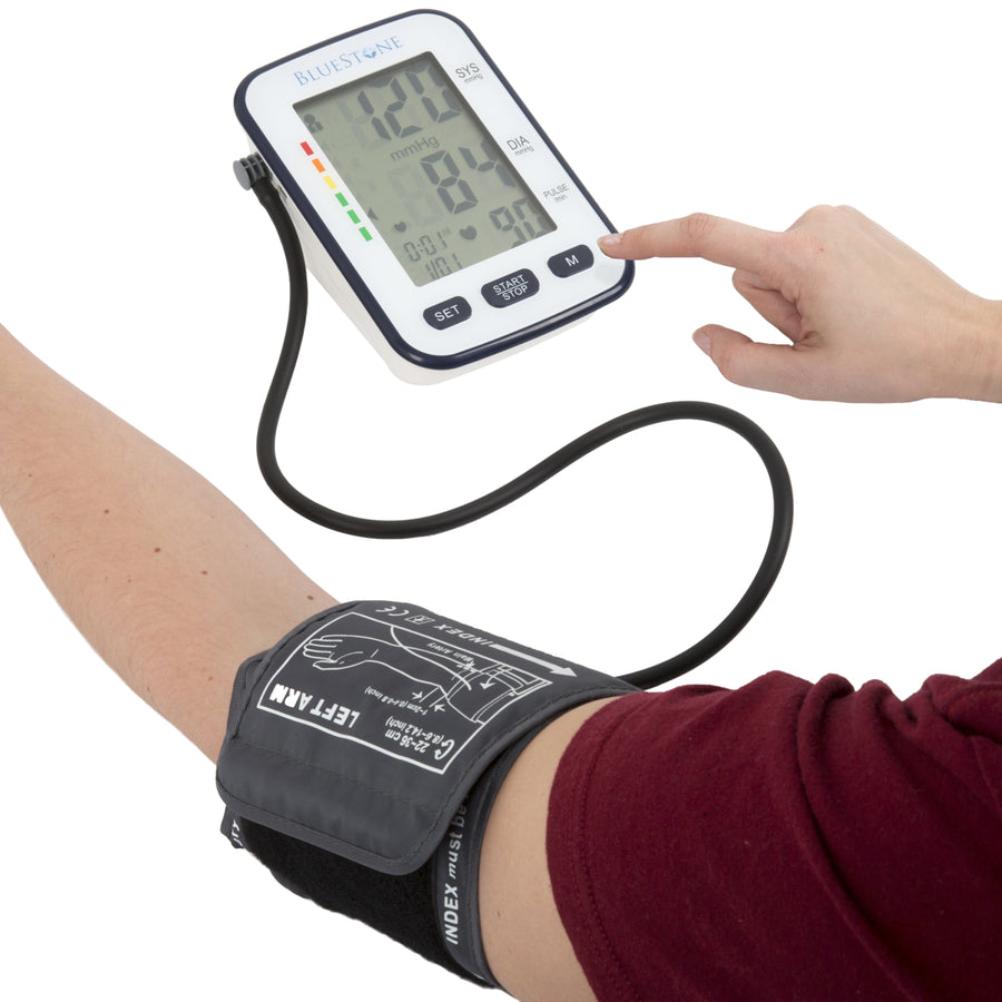 Blood Pressure Cuff  Electronic Digital Upper Arm Heart Monitor with LCD Display Personal Health Tracker Device for Image 1
