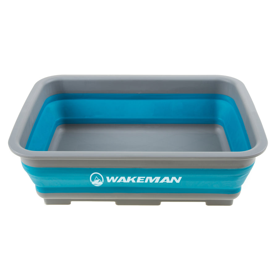 Wakeman 10L Collapsible Portable Camping Wash Basin - Blue Image 1