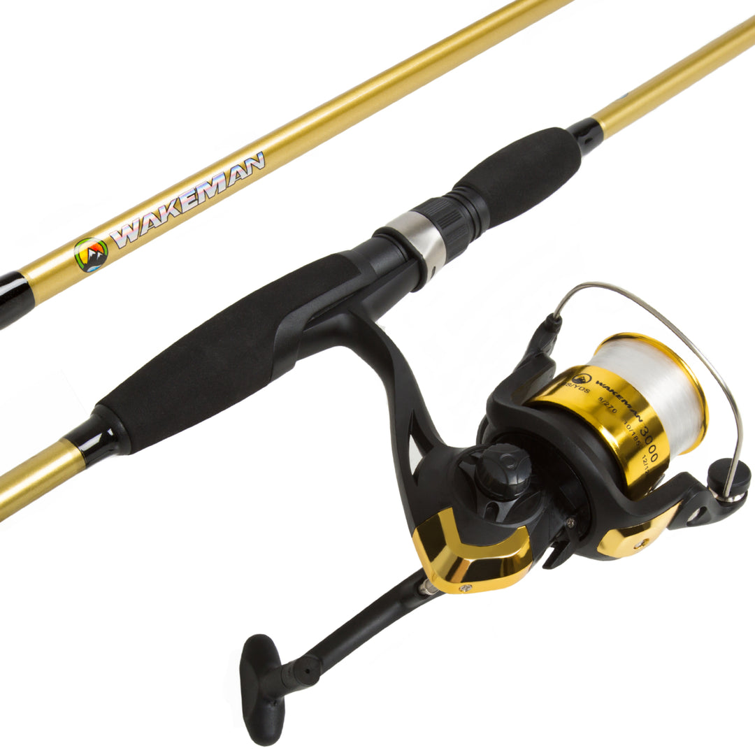 Wakeman Strike Series Spinning Rod and Reel Combo - Trophy Gold Image 1