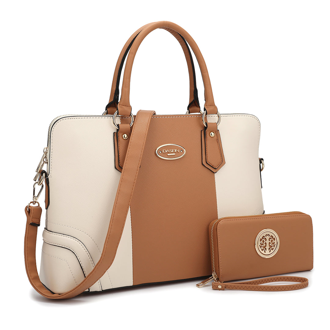 Dasein Women Slim Handbag Designer Purse Business Briefcase Satchel Rolled Top Handle Laptop Shoulder Bag Image 4