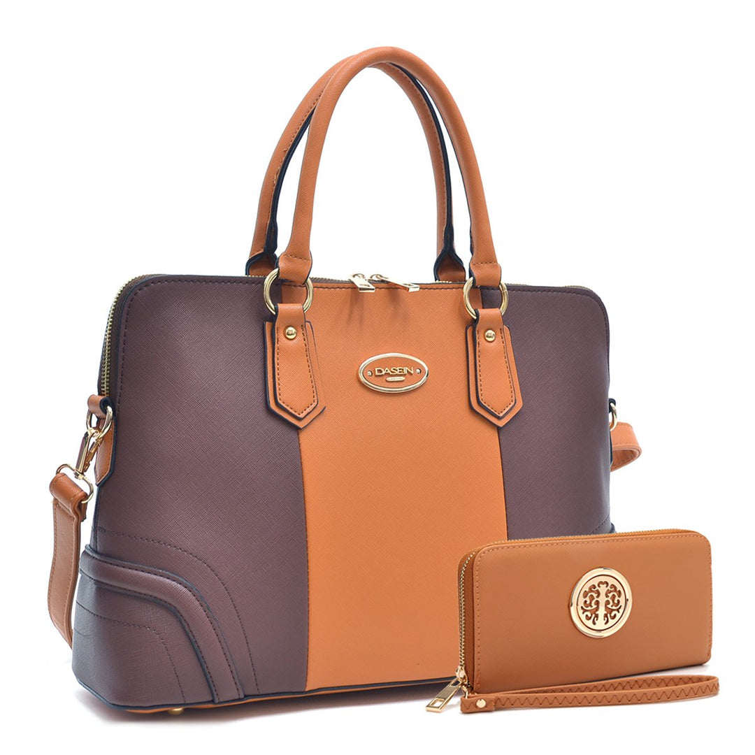 Dasein Women Slim Handbag Designer Purse Business Briefcase Satchel Rolled Top Handle Laptop Shoulder Bag Image 1