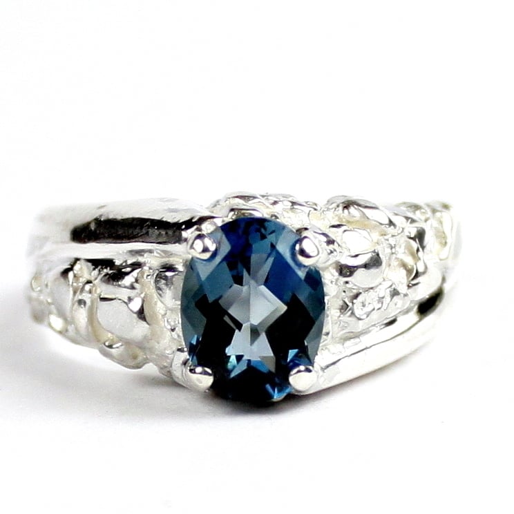 SR368 London Blue Topaz 925 Sterling Silver Mens Ring Image 1