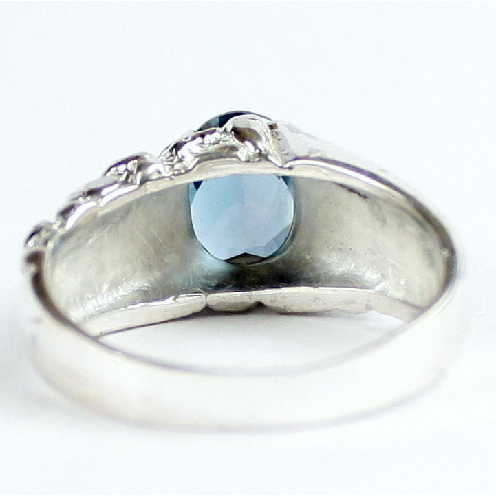 SR368London Blue Topaz925 Sterling Silver Mens Ring Image 4