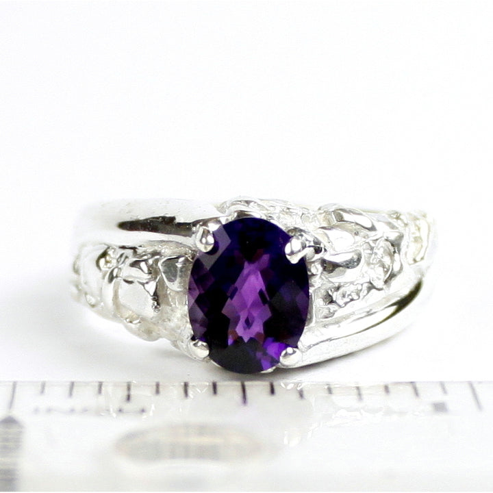 SR368Amethyst925 Sterling Silver Mens Ring Image 4