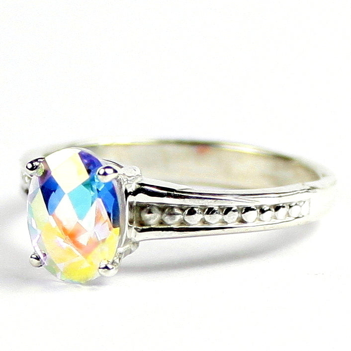 SR371 9x7mm Mercury Mist Topaz 925 Sterling Silver Ring Image 2