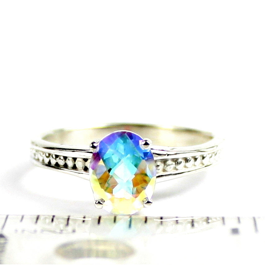 SR371 9x7mm Mercury Mist Topaz 925 Sterling Silver Ring Image 4