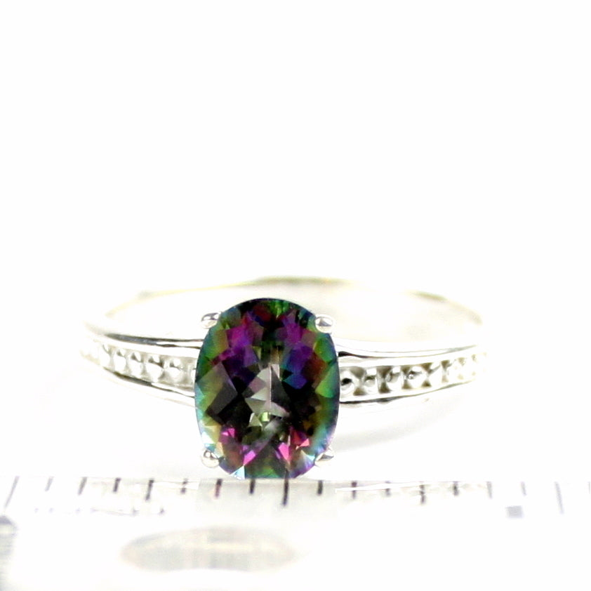 SR371 9x7mm Mystic Fire Topaz 925 Sterling Silver Ring Image 2