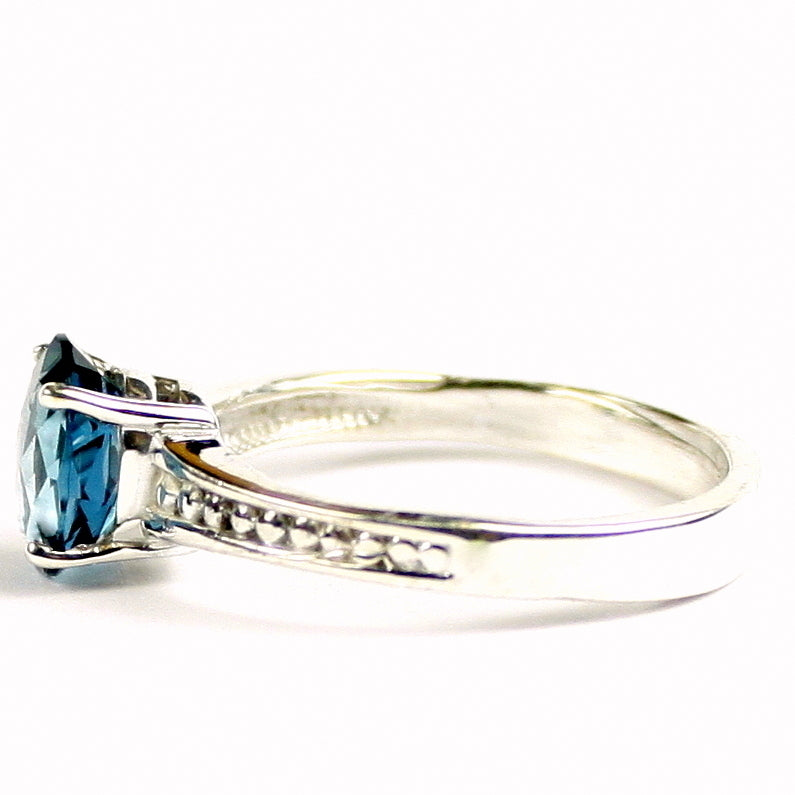 SR371 9x7mm London Blue Topaz 925 Sterling Silver Ring Image 3