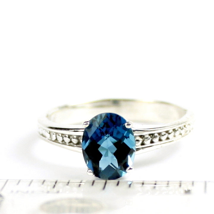 SR371 9x7mm London Blue Topaz 925 Sterling Silver Ring Image 4