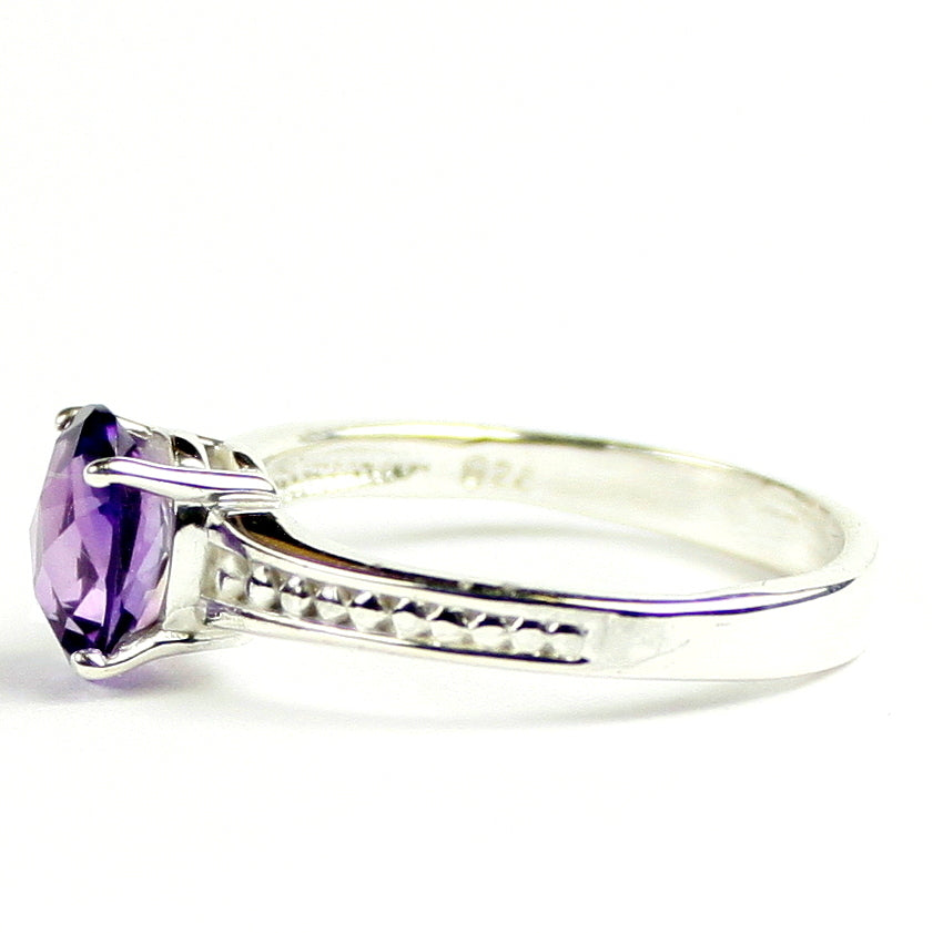 SR371 9x7mm Amethyst 925 Sterling Silver Ring Image 3