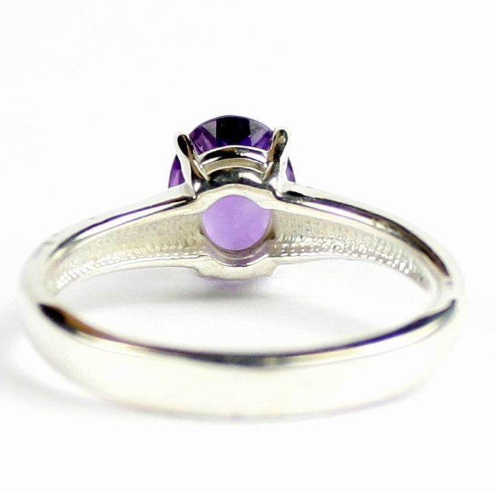 SR371 9x7mm Amethyst 925 Sterling Silver Ring Image 4