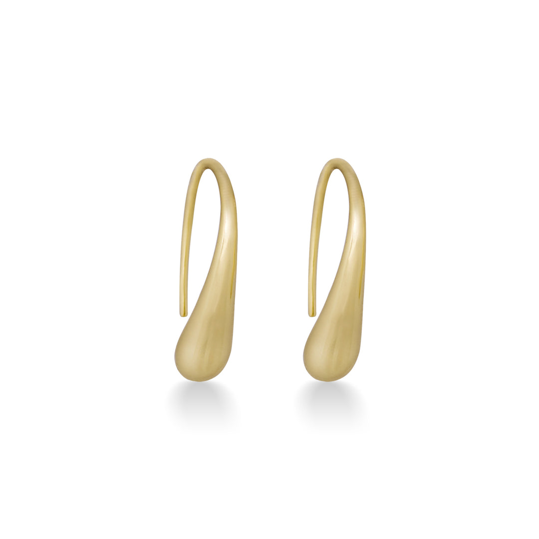 Water Drop Hook Earrings in Gold Plating Image 1