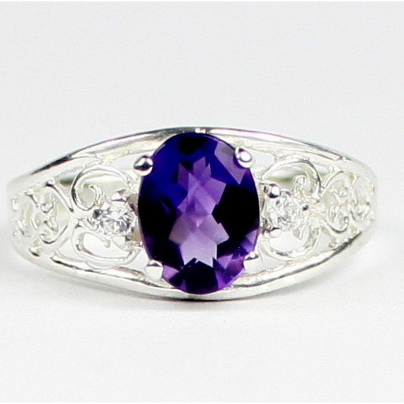 SR306 Amethyst 925 Sterling Silver Ladies Ring Image 1