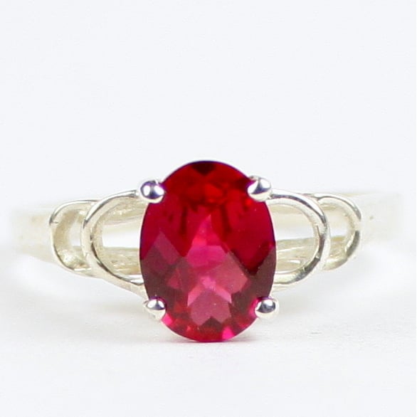 SR300 Created Ruby 925 Sterling Silver Ring Image 1