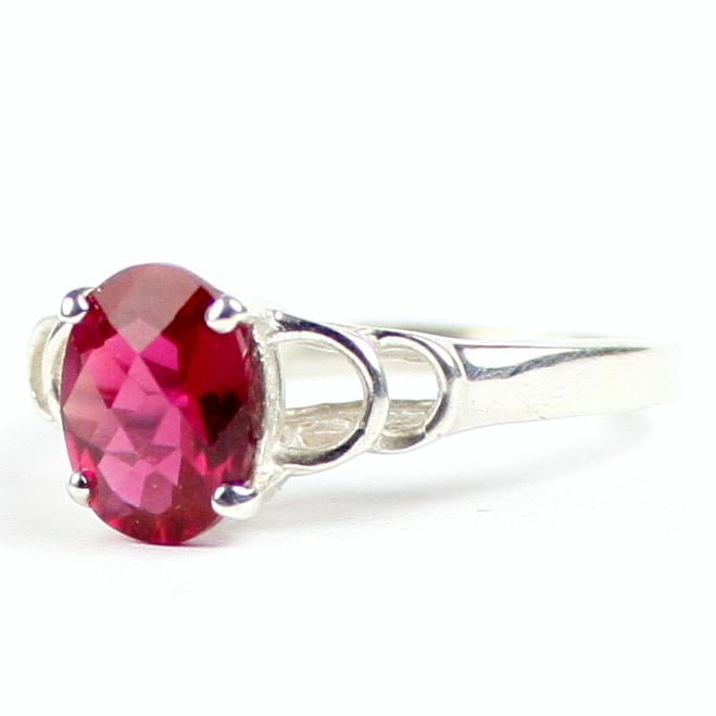 SR300 Created Ruby 925 Sterling Silver Ring Image 2