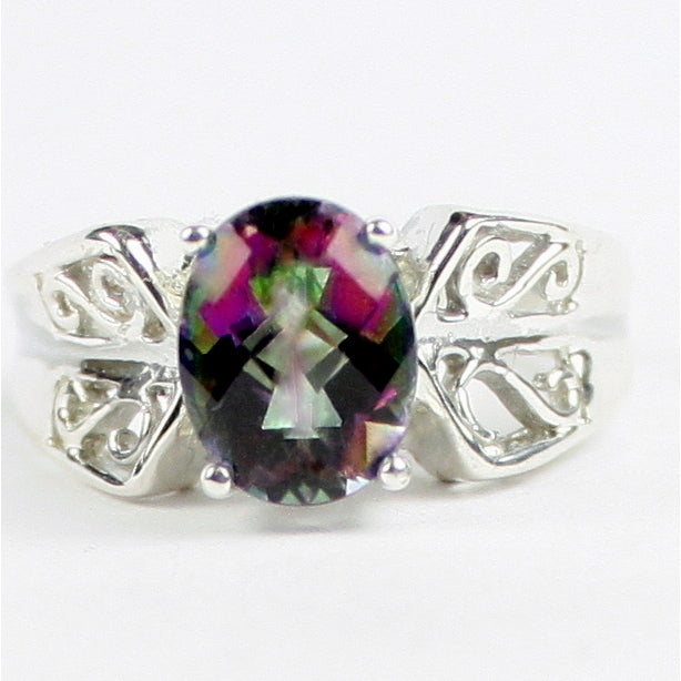 SR281 9x7mm Mystic Fire Topaz 925 Sterling Silver Ring Image 1