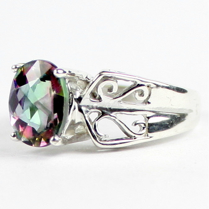 SR281 9x7mm Mystic Fire Topaz 925 Sterling Silver Ring Image 2