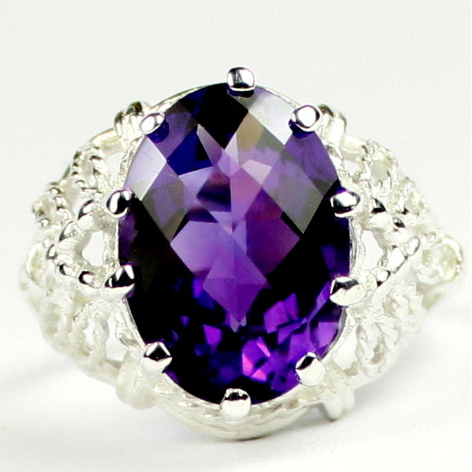 SR260 7 ct Amethyst 925 Sterling Silver Ladies Ring Image 1