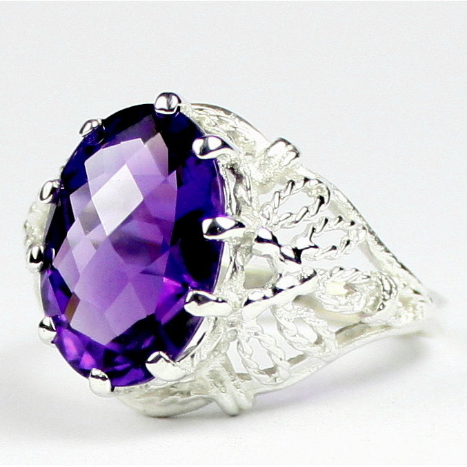 SR260 7 ct Amethyst 925 Sterling Silver Ladies Ring Image 2