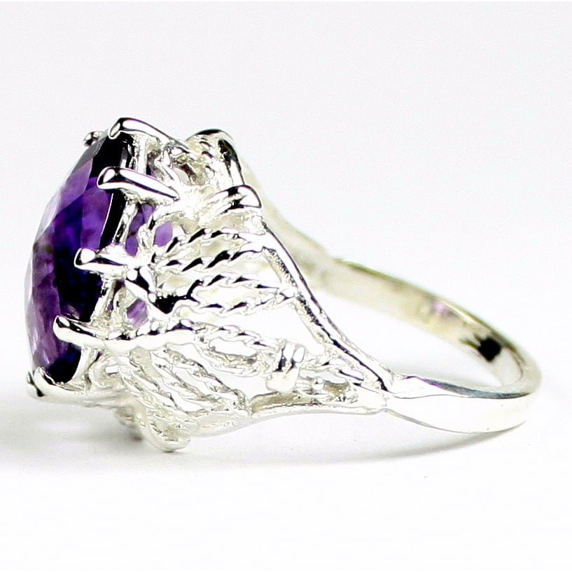 SR260 7 ct Amethyst 925 Sterling Silver Ladies Ring Image 3