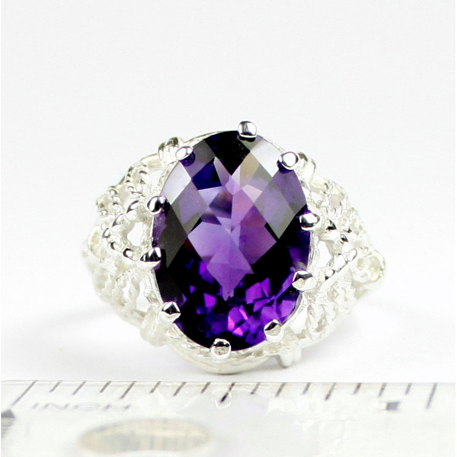 SR260 7 ct Amethyst 925 Sterling Silver Ladies Ring Image 4