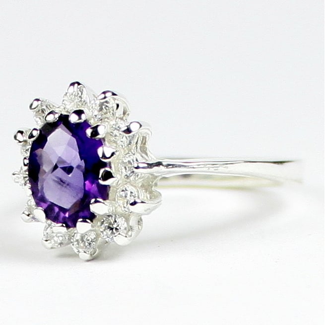 SR235 Amethyst 925 Sterling Silver Ladies Ring Image 2