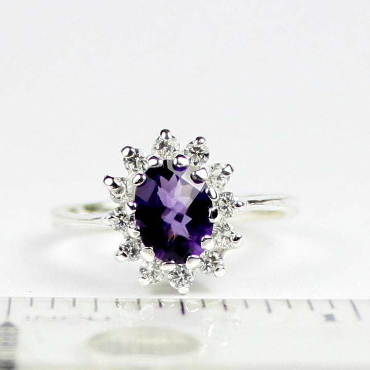 SR235 Amethyst 925 Sterling Silver Ladies Ring Image 4