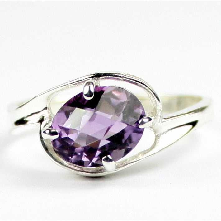 SR186 9x7mm Amethyst 925 Sterling Silver Ring Image 1