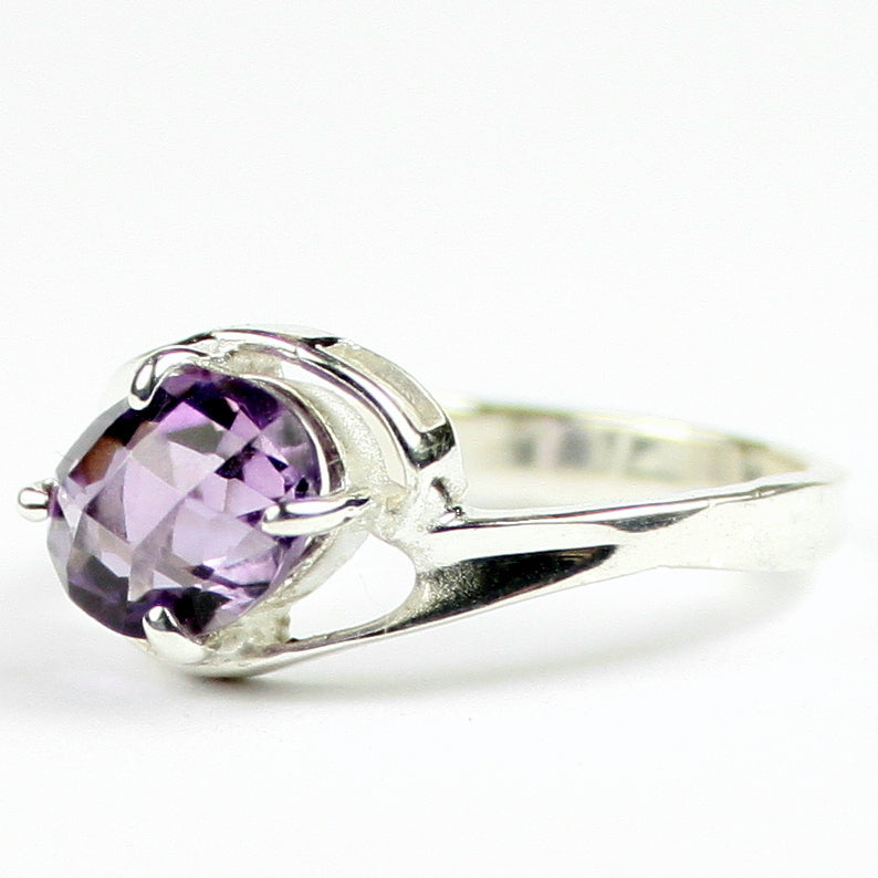 SR186 9x7mm Amethyst 925 Sterling Silver Ring Image 2