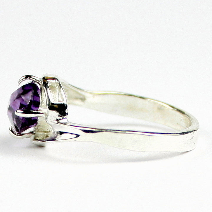 SR186 9x7mm Amethyst 925 Sterling Silver Ring Image 3