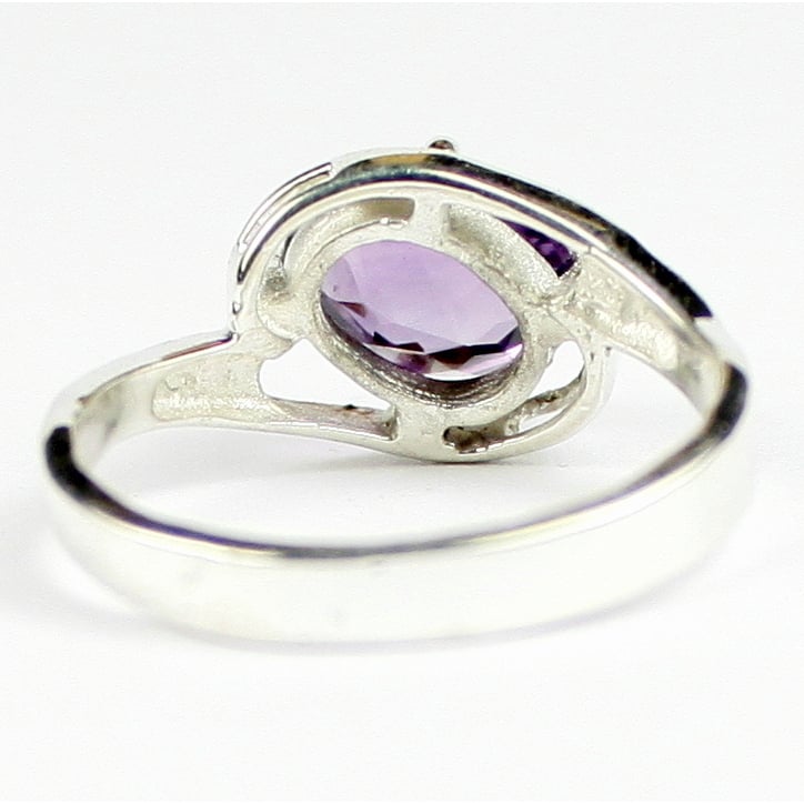 SR186 9x7mm Amethyst 925 Sterling Silver Ring Image 4