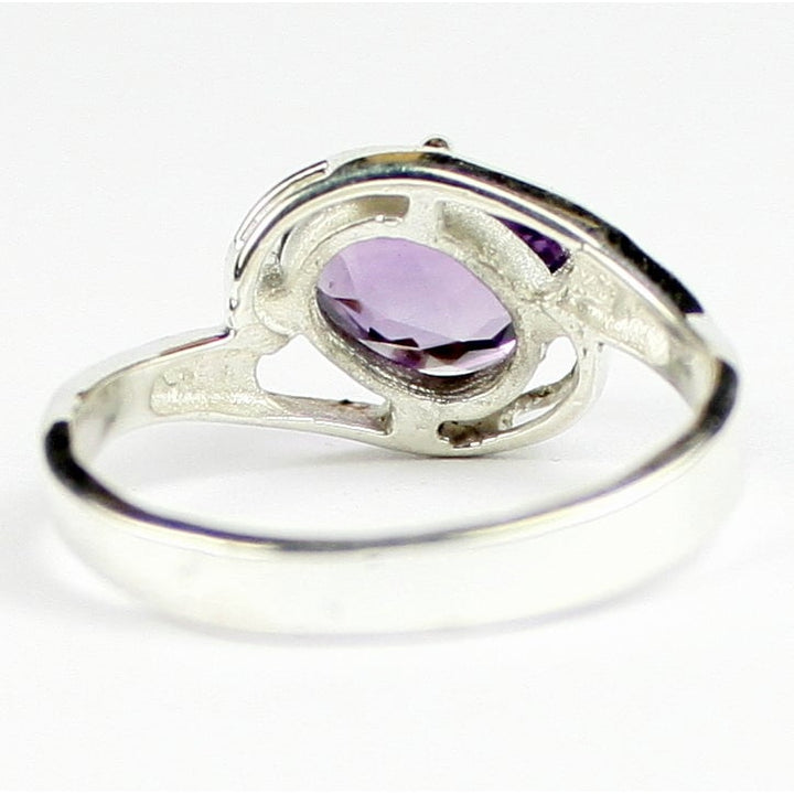 SR186 9x7mm Amethyst 925 Sterling Silver Ring Image 4