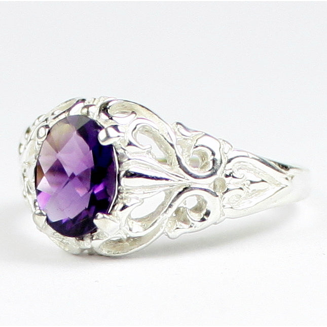 SR113 Amethyst 925 Sterling Silver Ring Image 2