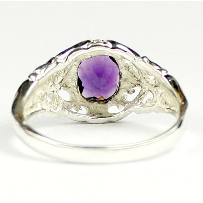 SR113 Amethyst 925 Sterling Silver Ring Image 4