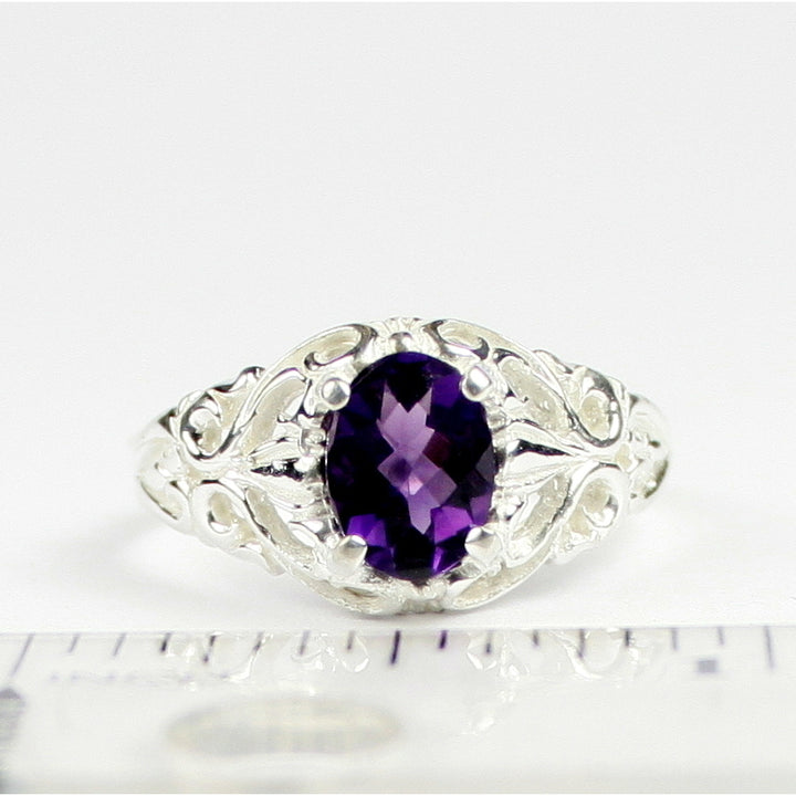 SR113 Amethyst 925 Sterling Silver Ring Image 4