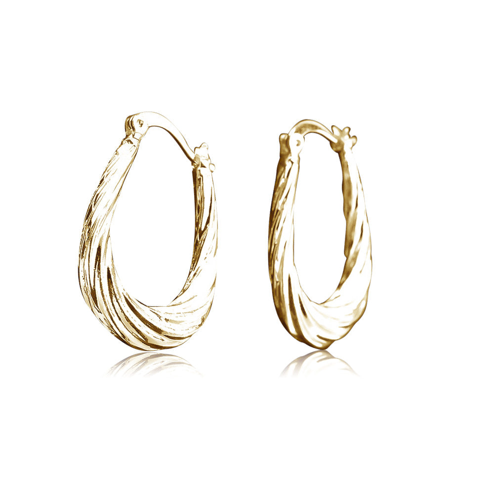 Set Of Two Twirled Hoop Earirngs Image 2