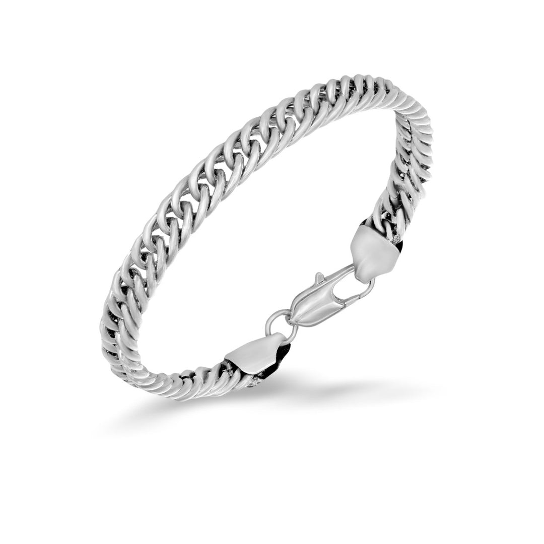 Sterling Silver plating  Interlocking Geometric Link Bracelet Image 1