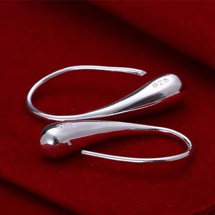 Sterling Silver Plated Waterdrop Hook Earrings Image 2