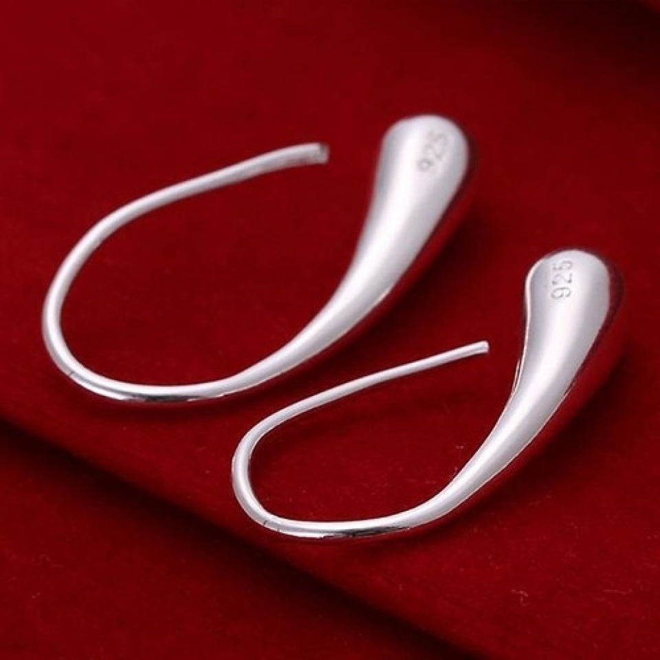 Sterling Silver Plated Waterdrop Hook Earrings Image 3